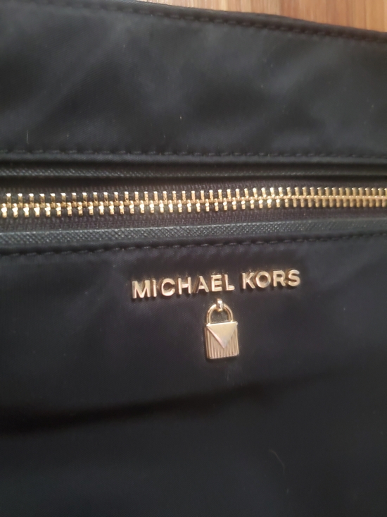 Michael Kors Handbags - Michael Kors Black Nylon Shoulder Bag with Gold Accents